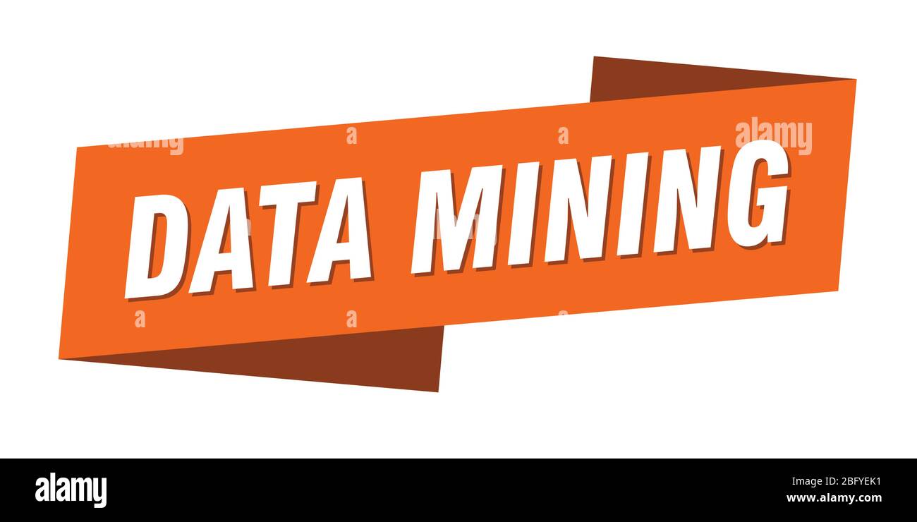 data mining banner template. data mining ribbon label sign Stock Vector