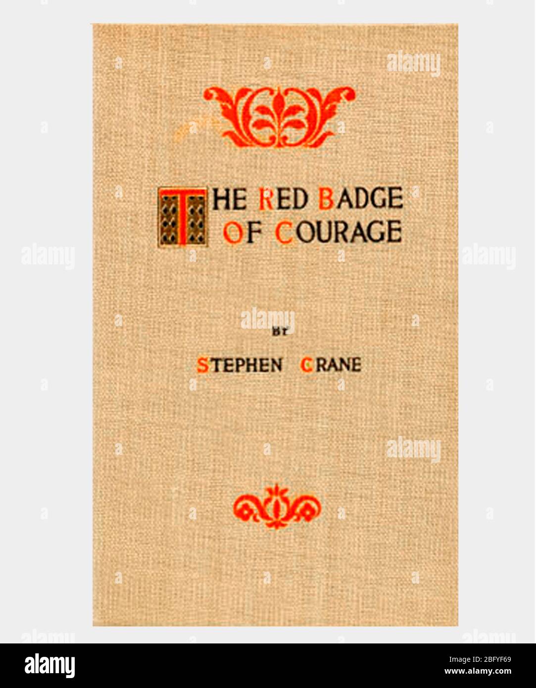 Stephen Crane The Red Badge of Courage Book Cover Refreshed and Reset Stock Photo