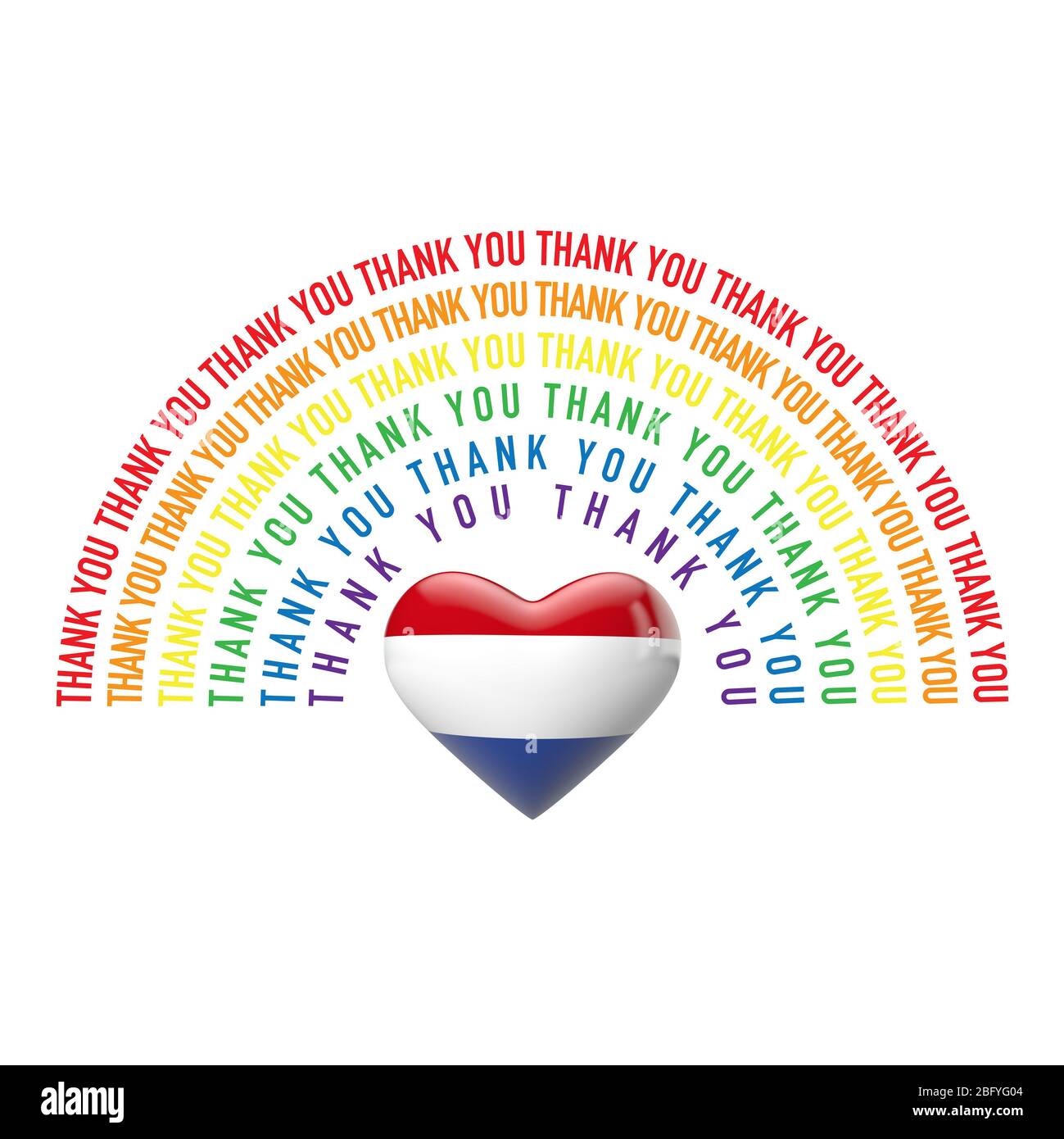 Thank you rainbow with Netherlands flag heart. 3D Rendering Stock Photo Alamy