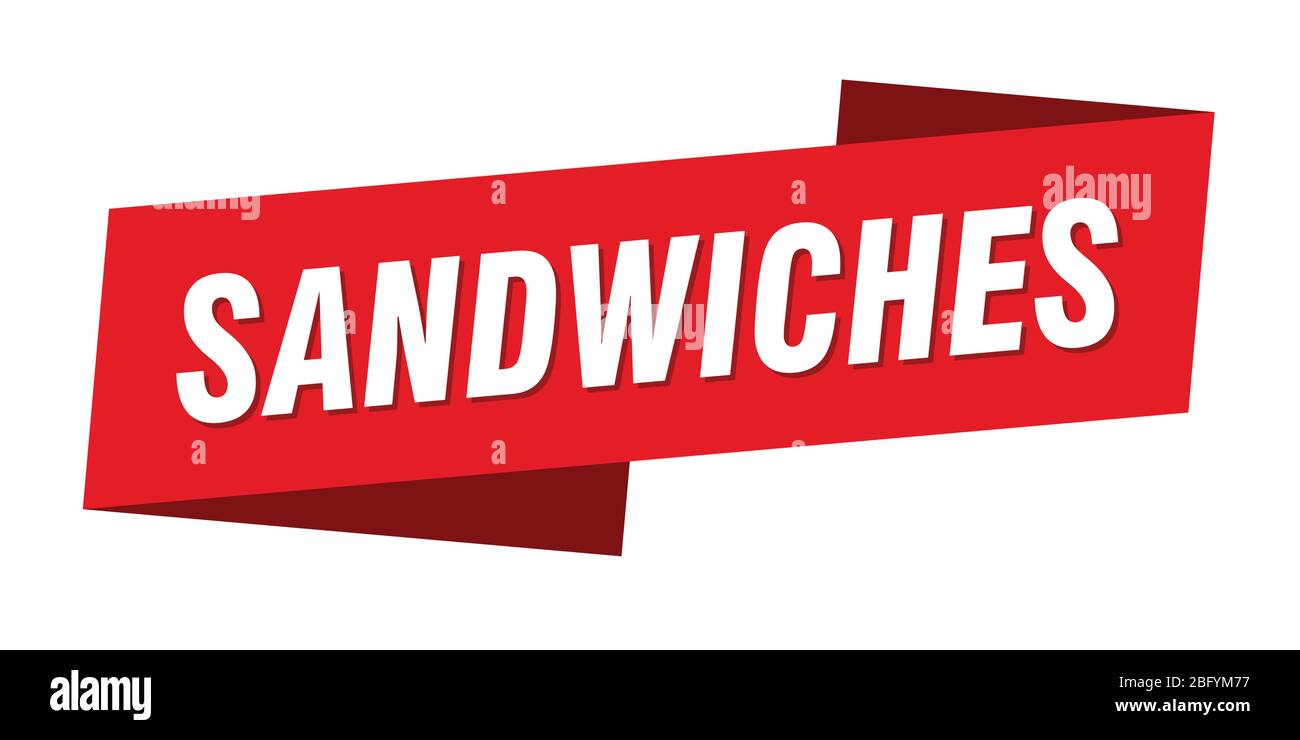 sandwiches banner template. sandwiches ribbon label sign Stock Vector
