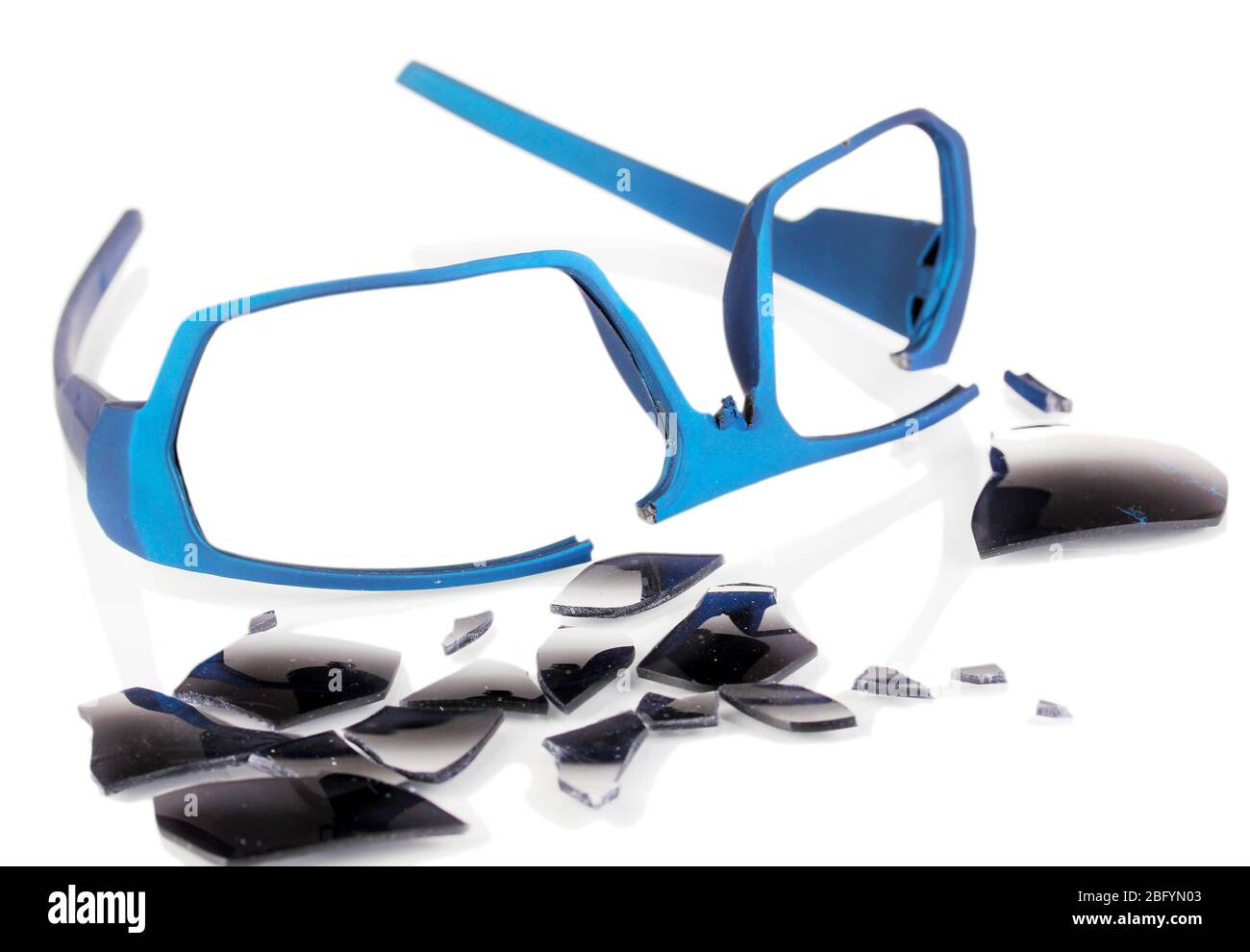 Broken glasses isolated on white Stock Photo Alamy