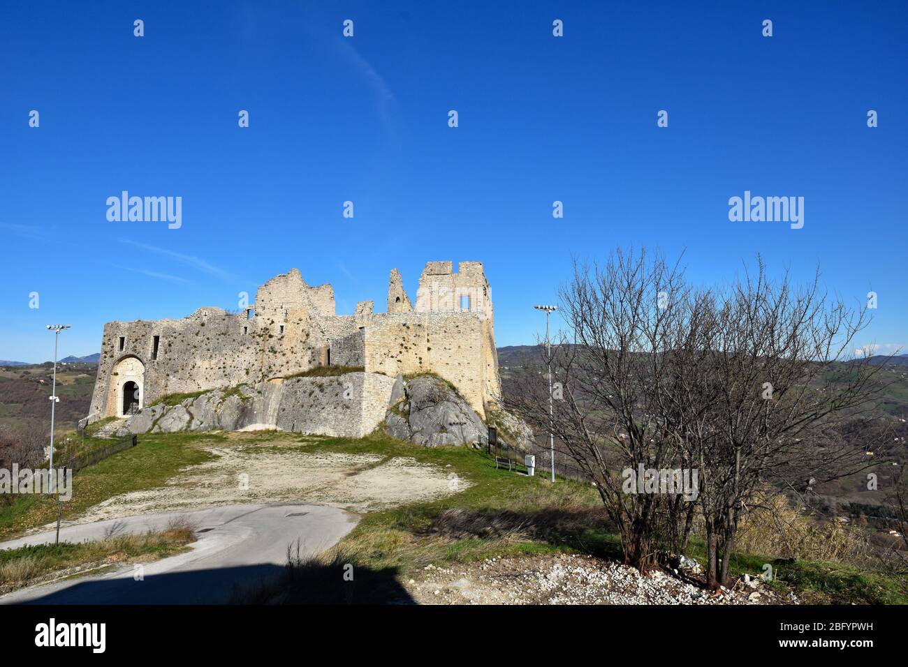 View oh Castropignano castle, in Molise region Stock Photo