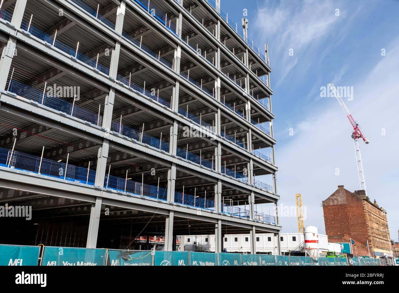 Construction site at new Buchanan Wharf Development in Glasgow City