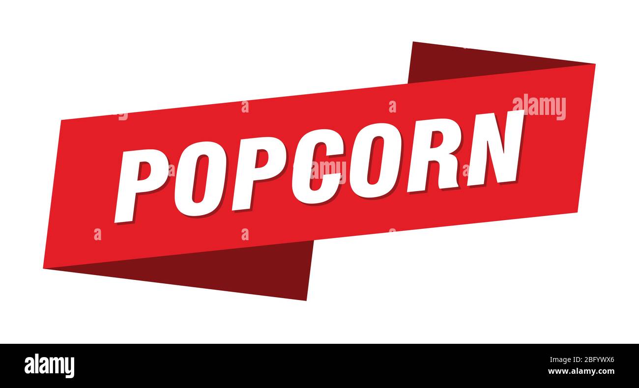 popcorn banner template. popcorn ribbon label sign Stock Vector Image ...