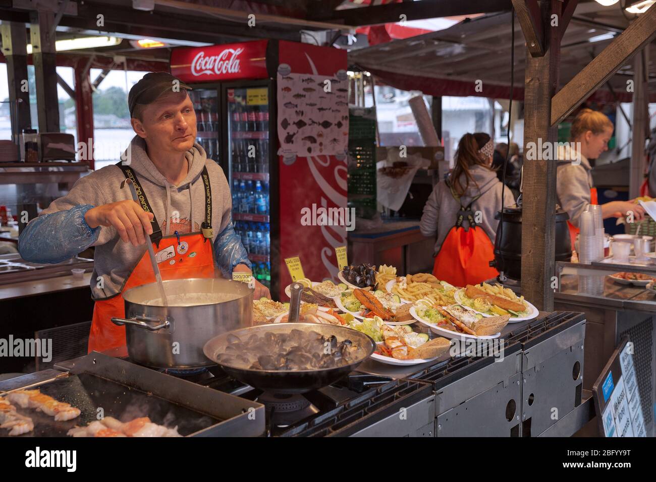 BERGEN, NORWAY MAY 31, 2017 The famous Bergen fish market which is located at the City's