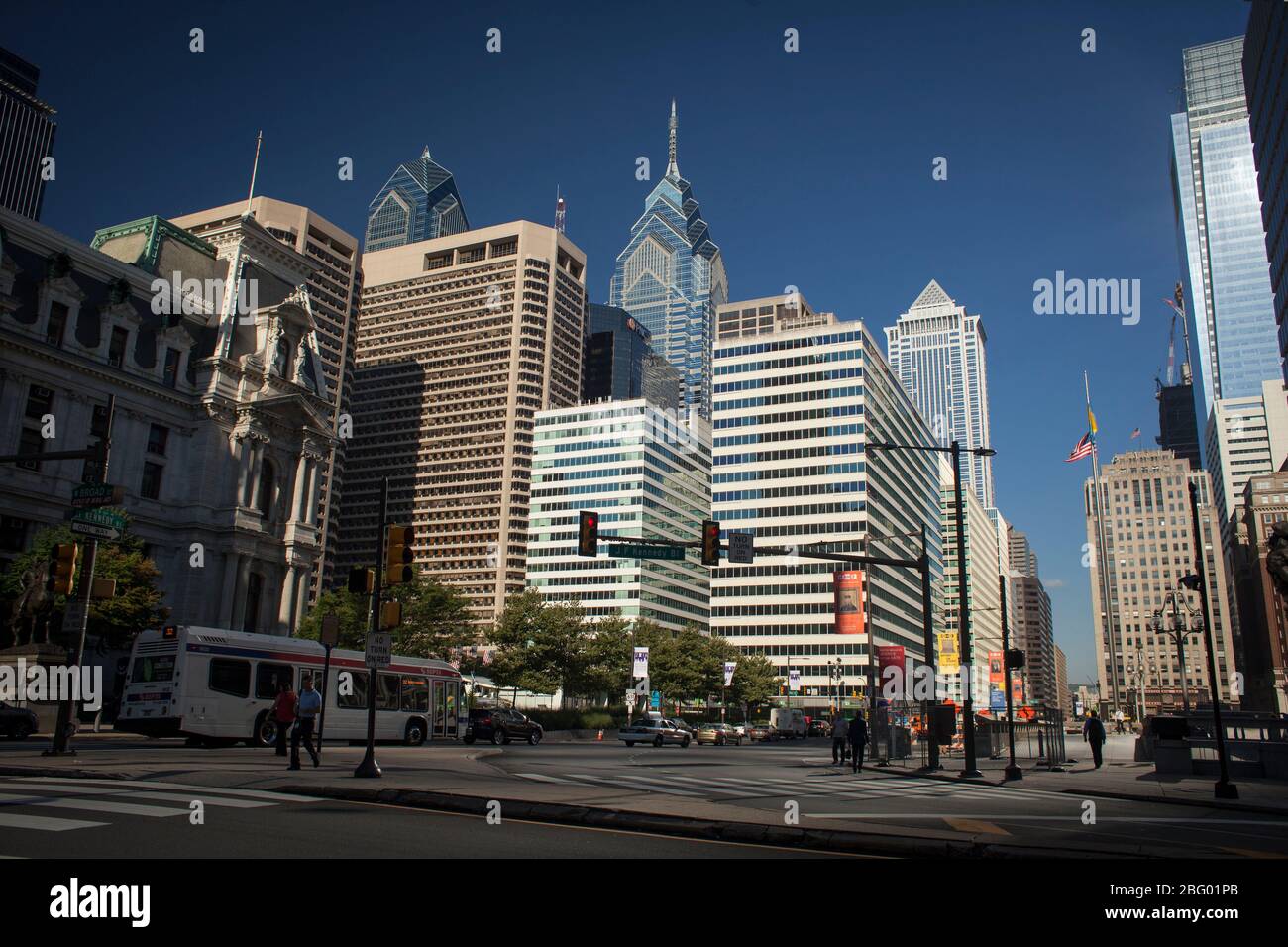 Philadelphia skyline from JF Kennedy Bl, Philadelphia, Pennsylvania