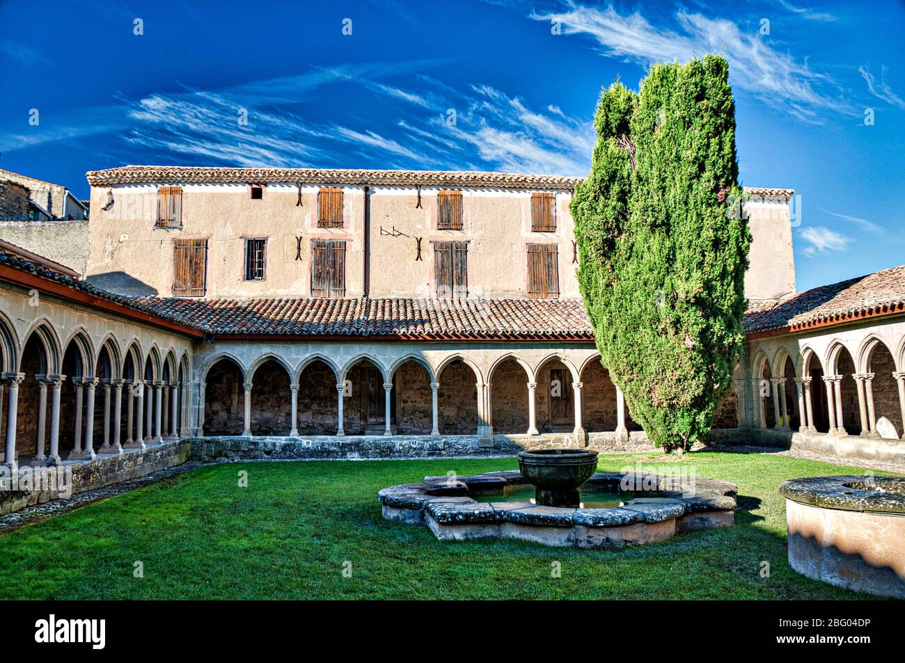 Inner courtyard and cloister, Abbey of SaintHilaire, Aude, France