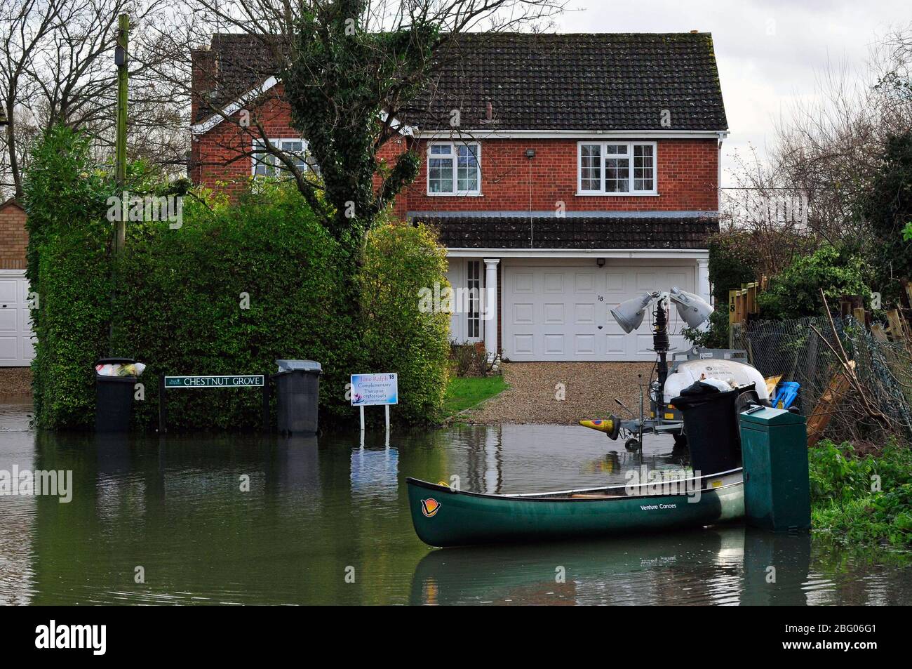 Flooding, Purley-on-Thames, Berkshire UK Jan 2014 Stock Photo