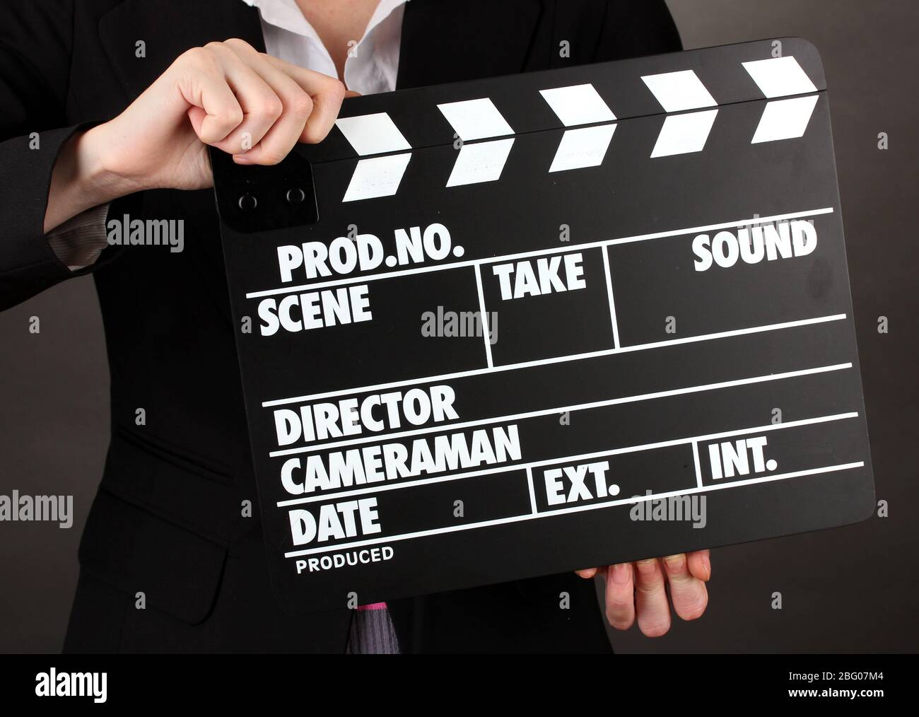 Isolated Clapper Board With The Virtual Reality Acronym Vr Stock