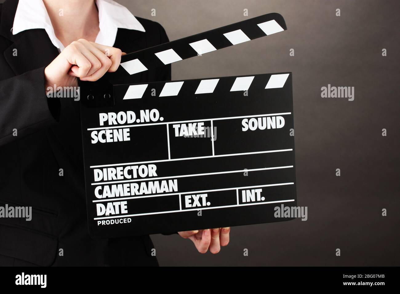 Isolated Clapper Board With The Virtual Reality Acronym Vr Stock