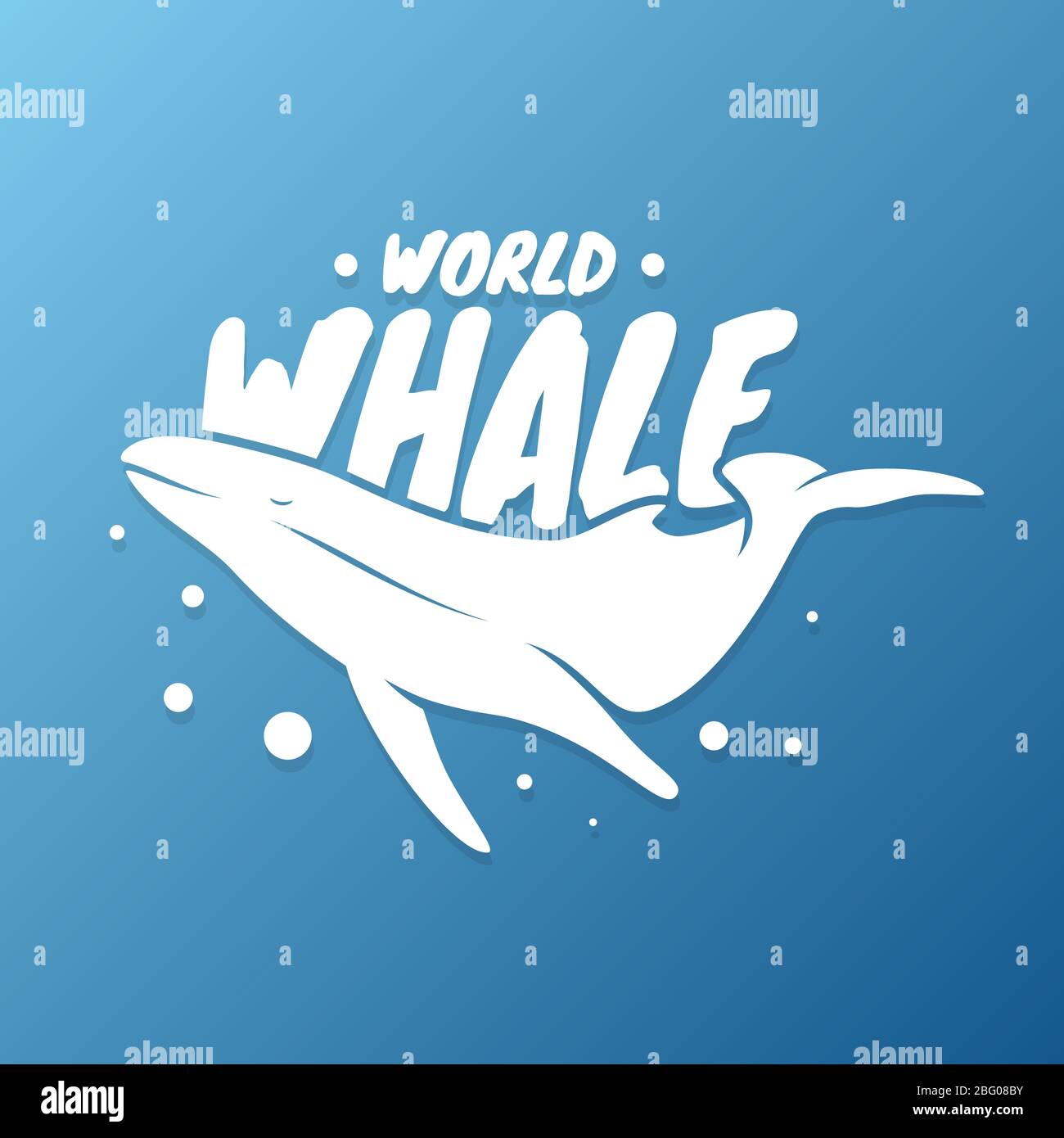 Vector design whale for world whales day sign symbol. Vector design background for element design. Vector illustration EPS.8 EPS.10 Stock Photo