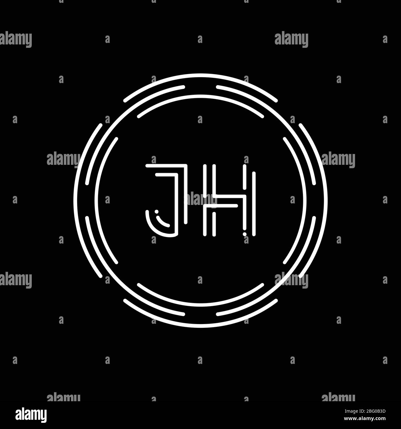 Creative letter JH Logo Design Vector Template. Digital Linked Letter ...