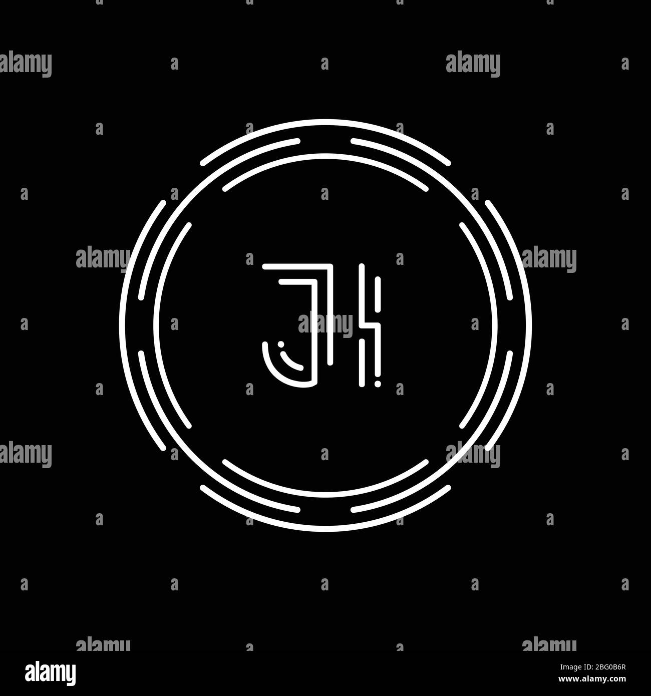 Creative letter JI Logo Design Vector Template. Digital Linked Letter