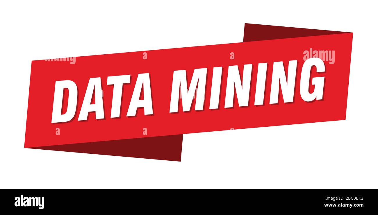 data mining banner template. data mining ribbon label sign Stock Vector