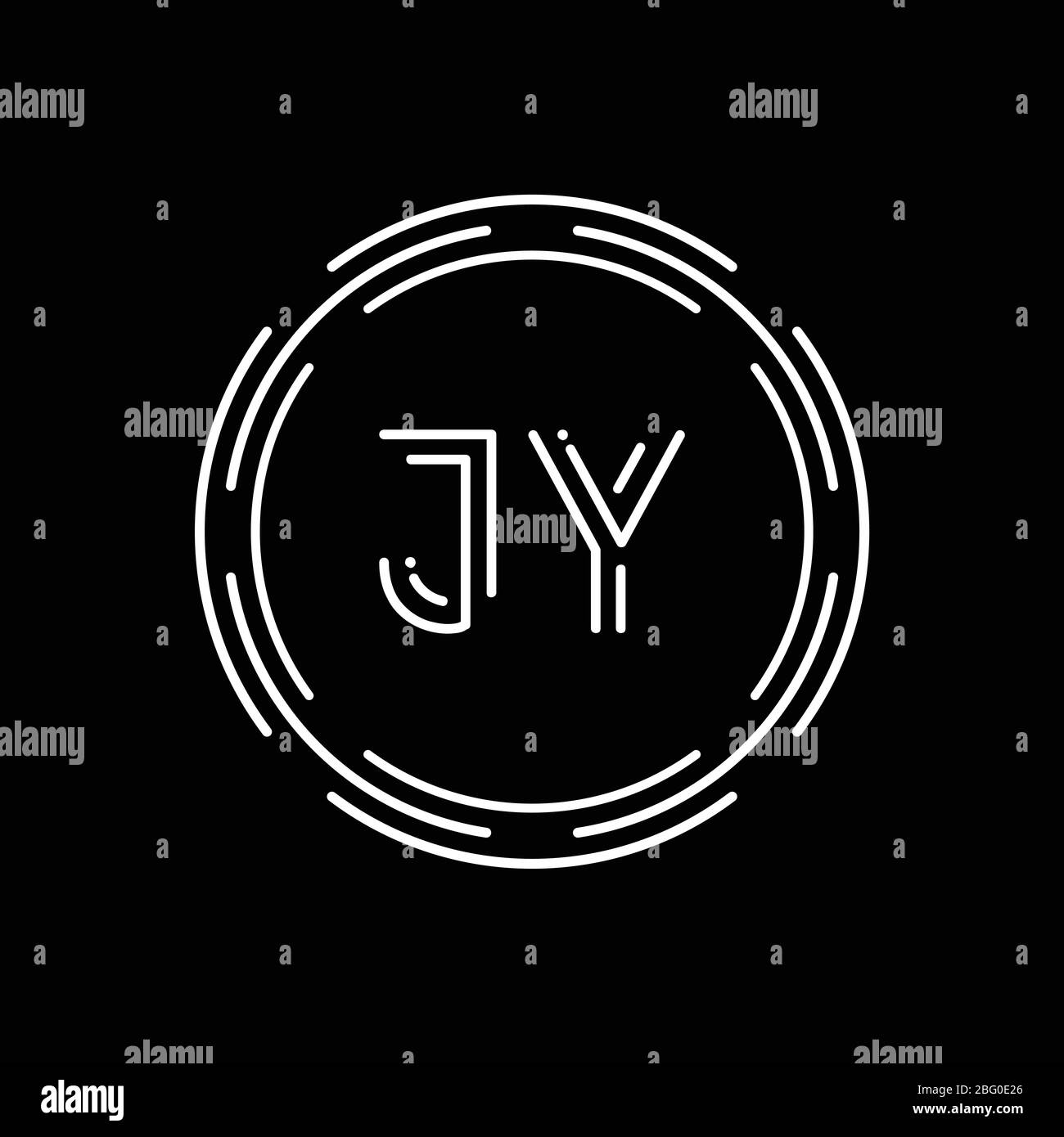 Creative letter JY Logo Design Vector Template. Digital Linked Letter