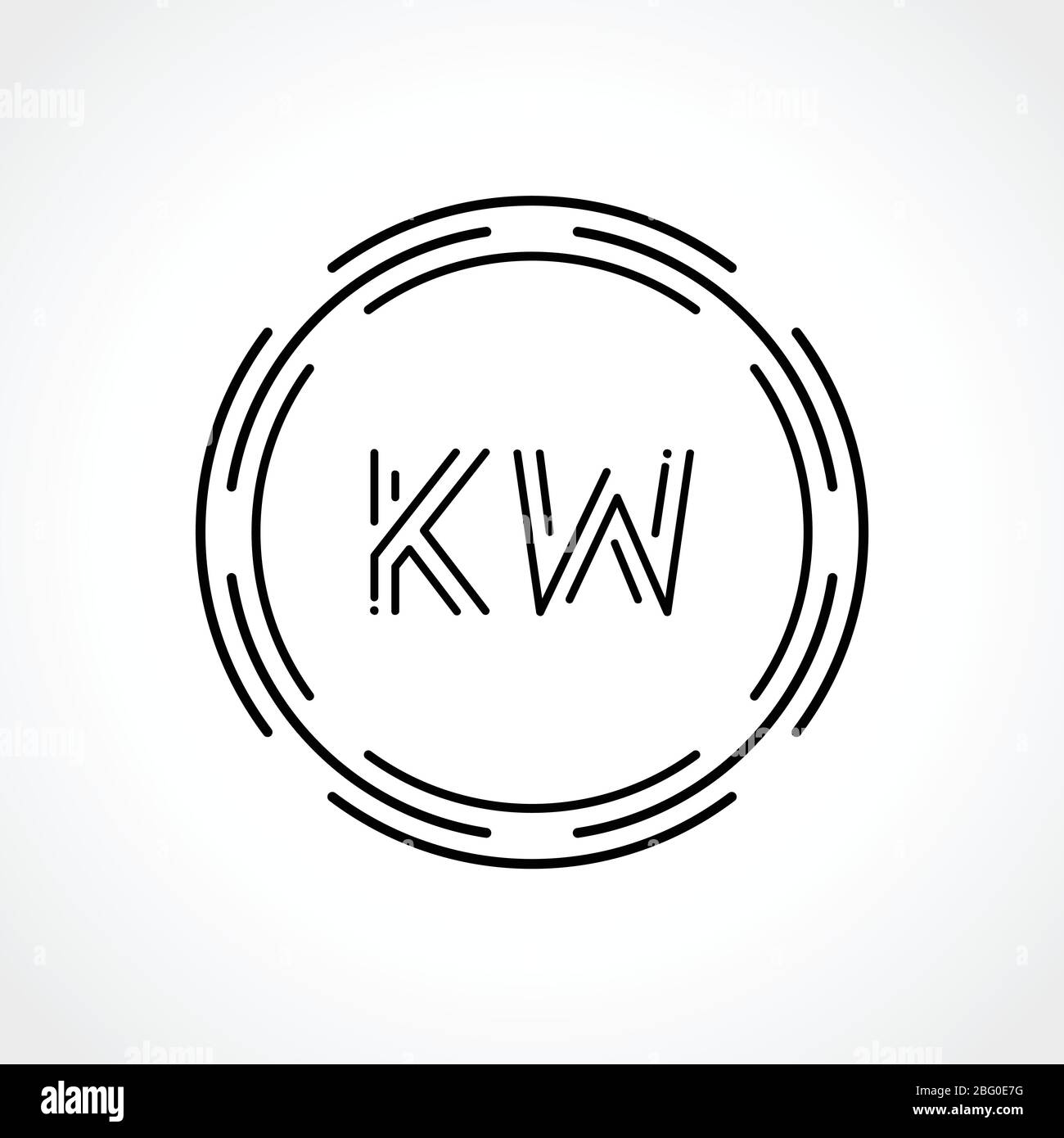 Initial Letter KW Logo Design vector Template. Digital Abstract KW