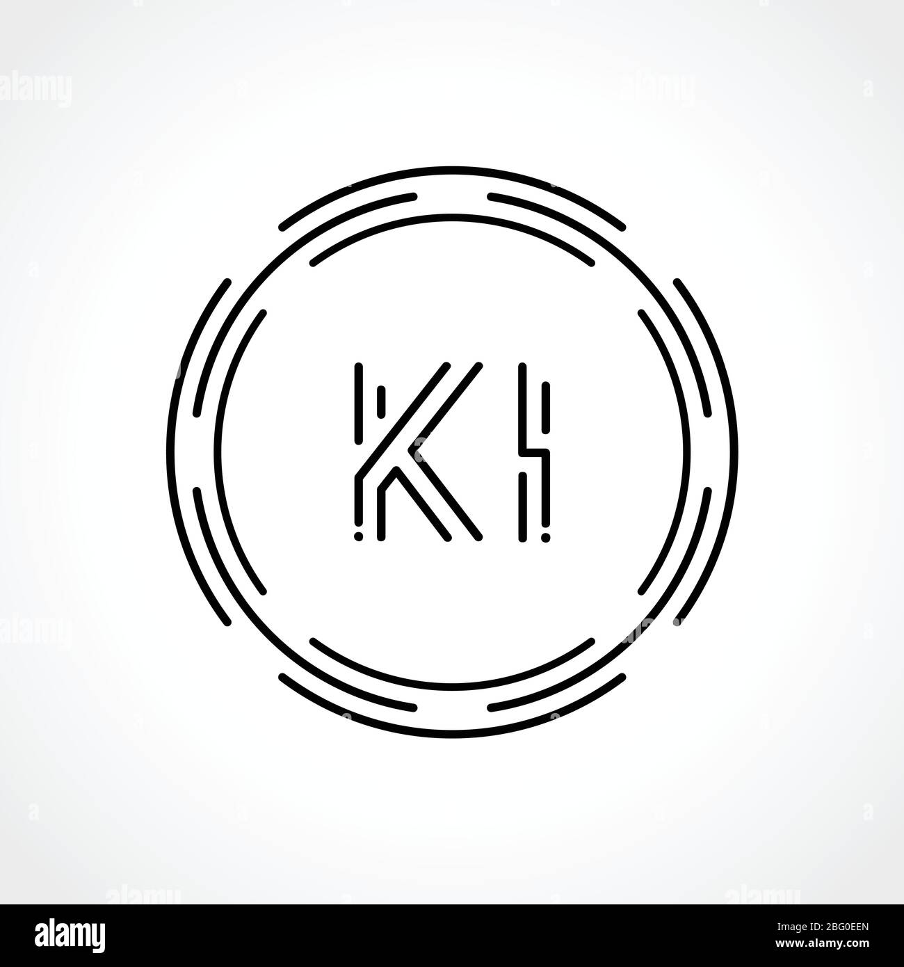 Initial Letter KI Logo Design vector Template. Digital Abstract KI ...