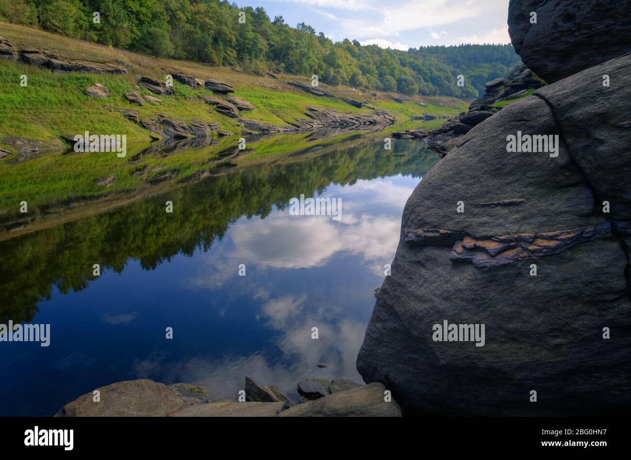 Metamorphic Rock with Golden Lamellar Intrusions on a River Bank Stock ...