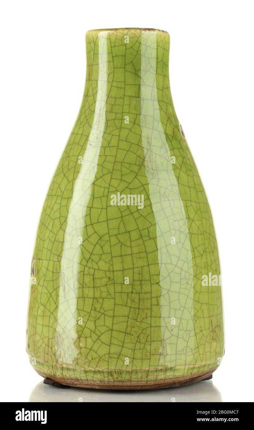 Decorative ceramic vase isolated on white Stock Photo - Alamy