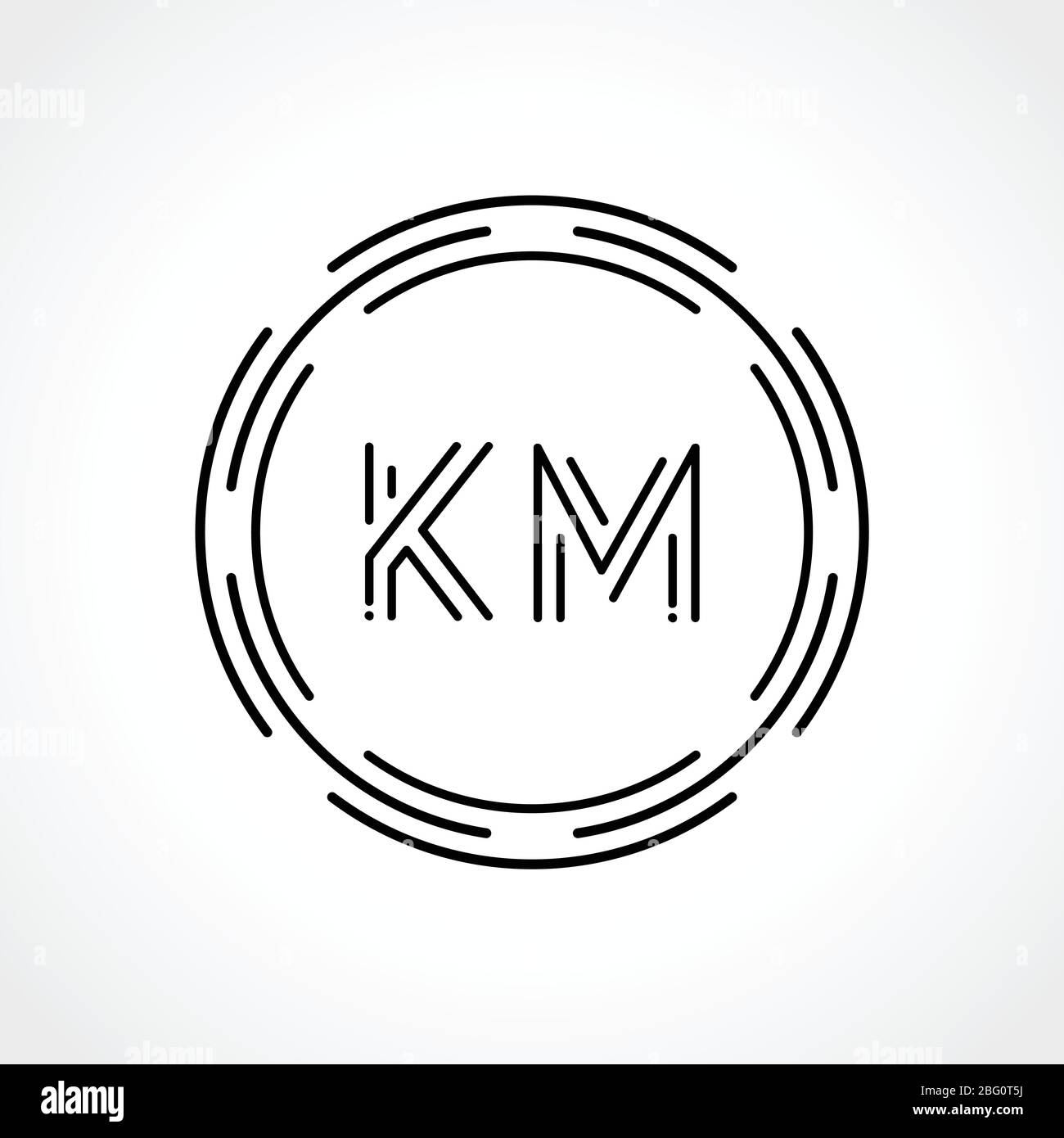 Initial Letter KM Logo Design vector Template. Digital Abstract KM ...