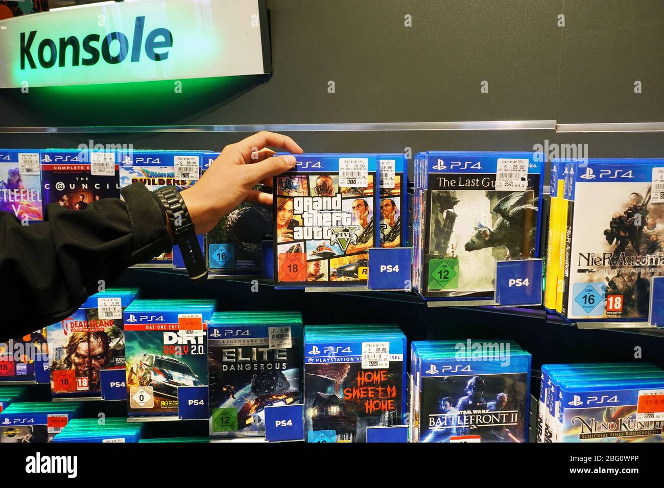 GTA, Grand Theft Auto V, PS4 game in a shop Stock Photo - Alamy