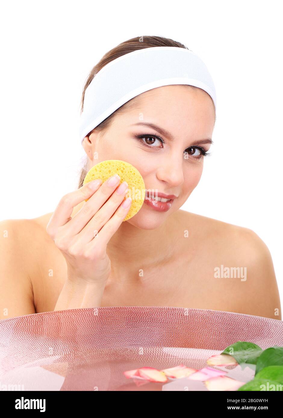 Face washing woman sponge hi-res stock photography and images - Alamy
