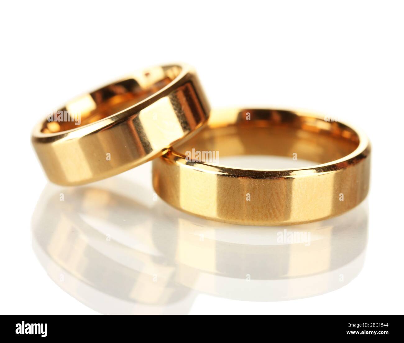 Wedding Rings Stock Image Wedding rings isolated on white Stock Photo - Alamy
