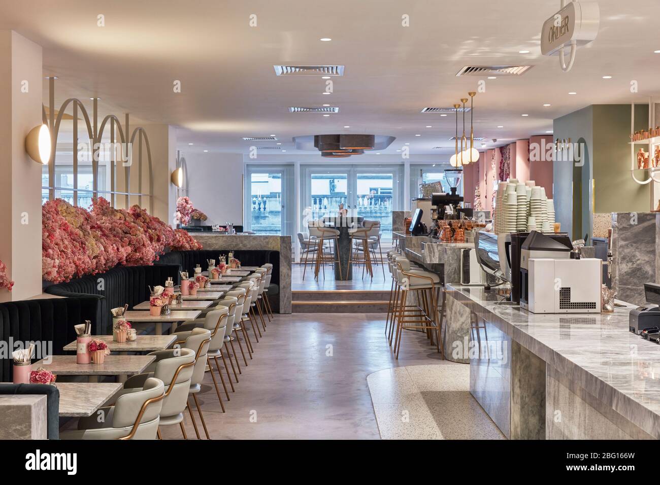 Seating area. EL&N Café Selfridges, London, United Kingdom. Architect