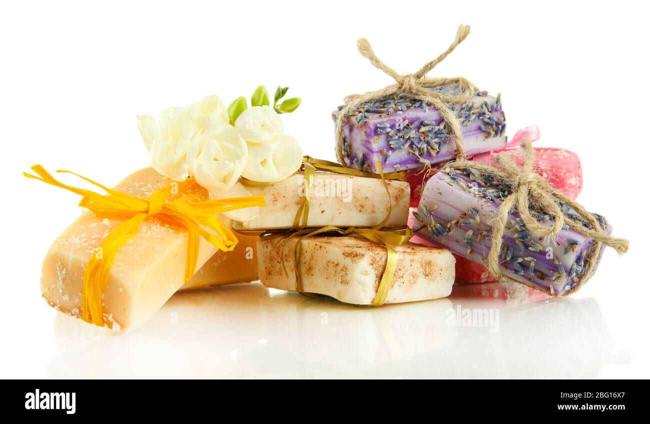 Handmade soap natural isolated pile hi-res stock photography and images ...