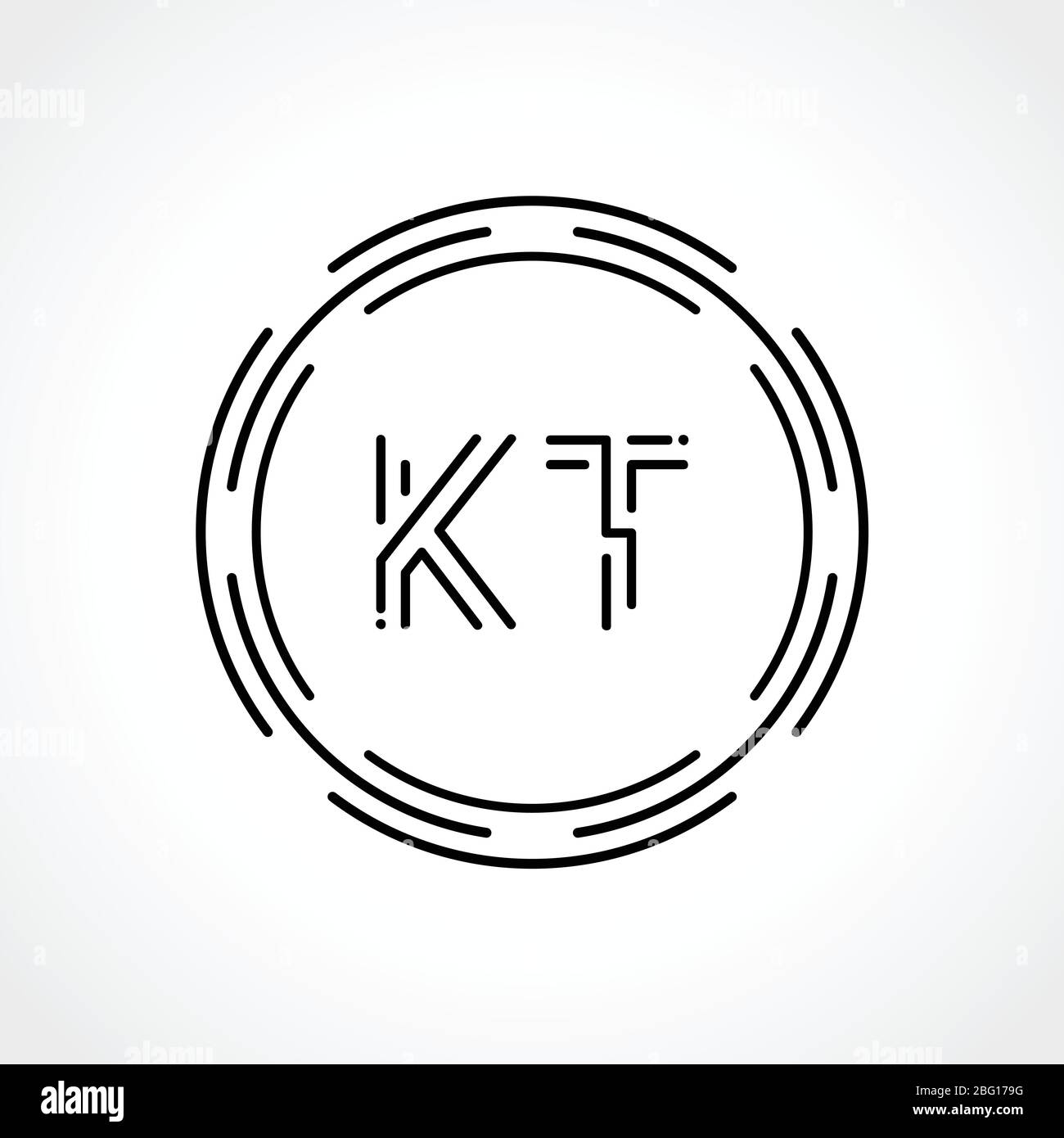 Initial Letter Kt Logo Design Vector Template Digital Abstract Kt