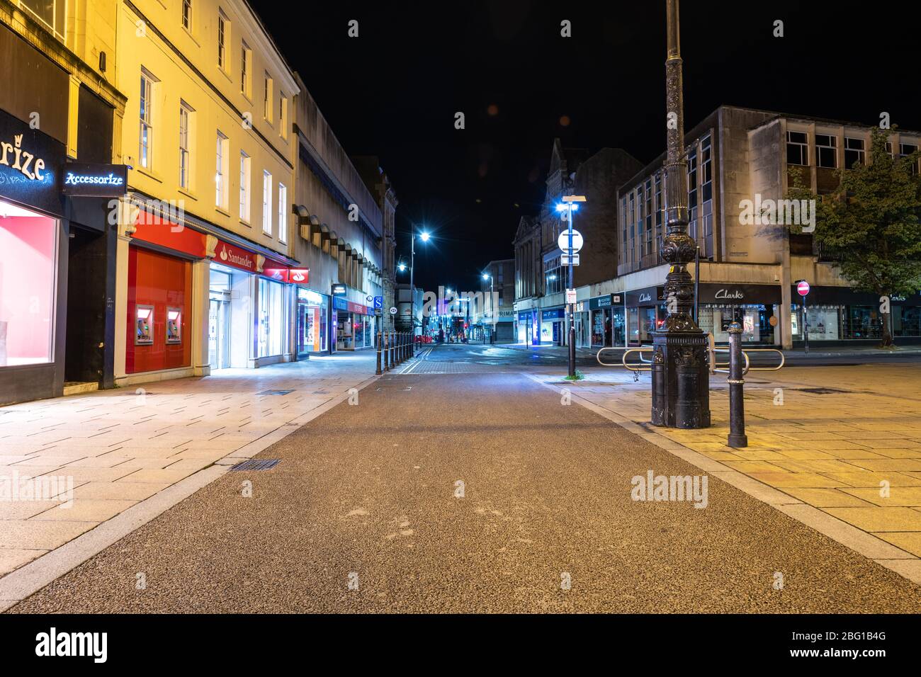 Erie looking Cheltenham High Street on a Friday Night due to the current  government lockdown Stock Photo - Alamy