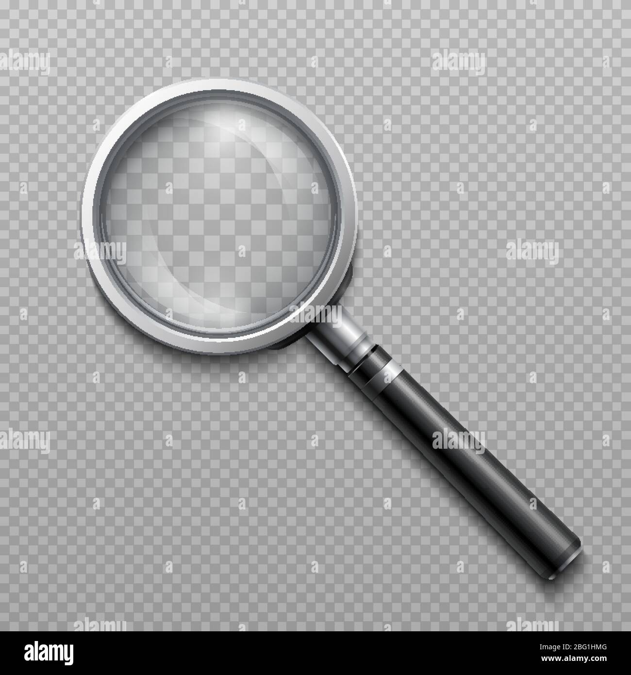 Vector realistic loupe, magnifying glass scientific tool isolated