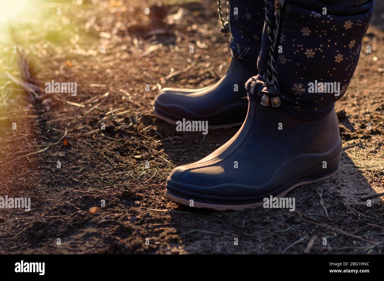 hiking in rain boots