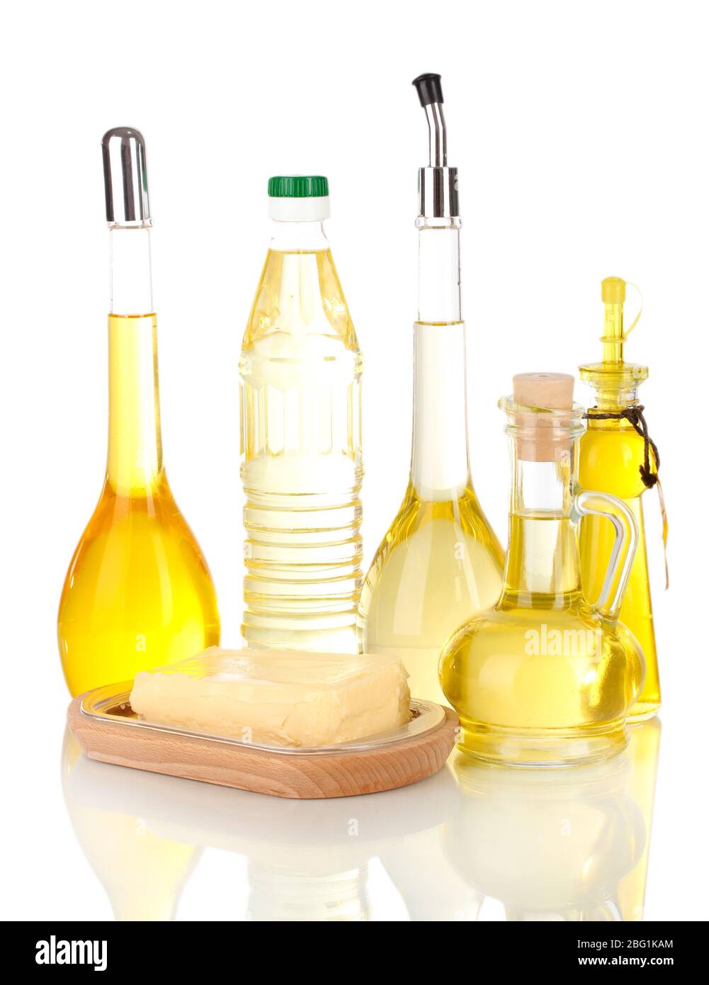 Different types of oil isolated on white Stock Photo Alamy
