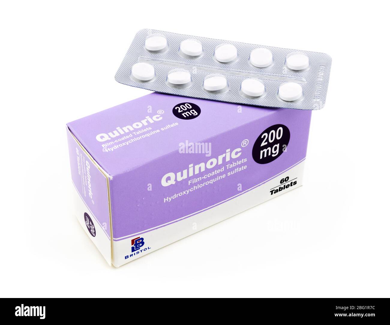 Hydroxychloroquine 200mg tablets Hydroxychloroquine tablets Quinoric tablets formerly Plaquenil tablets possible COVID19 treatment plan Stock Photo