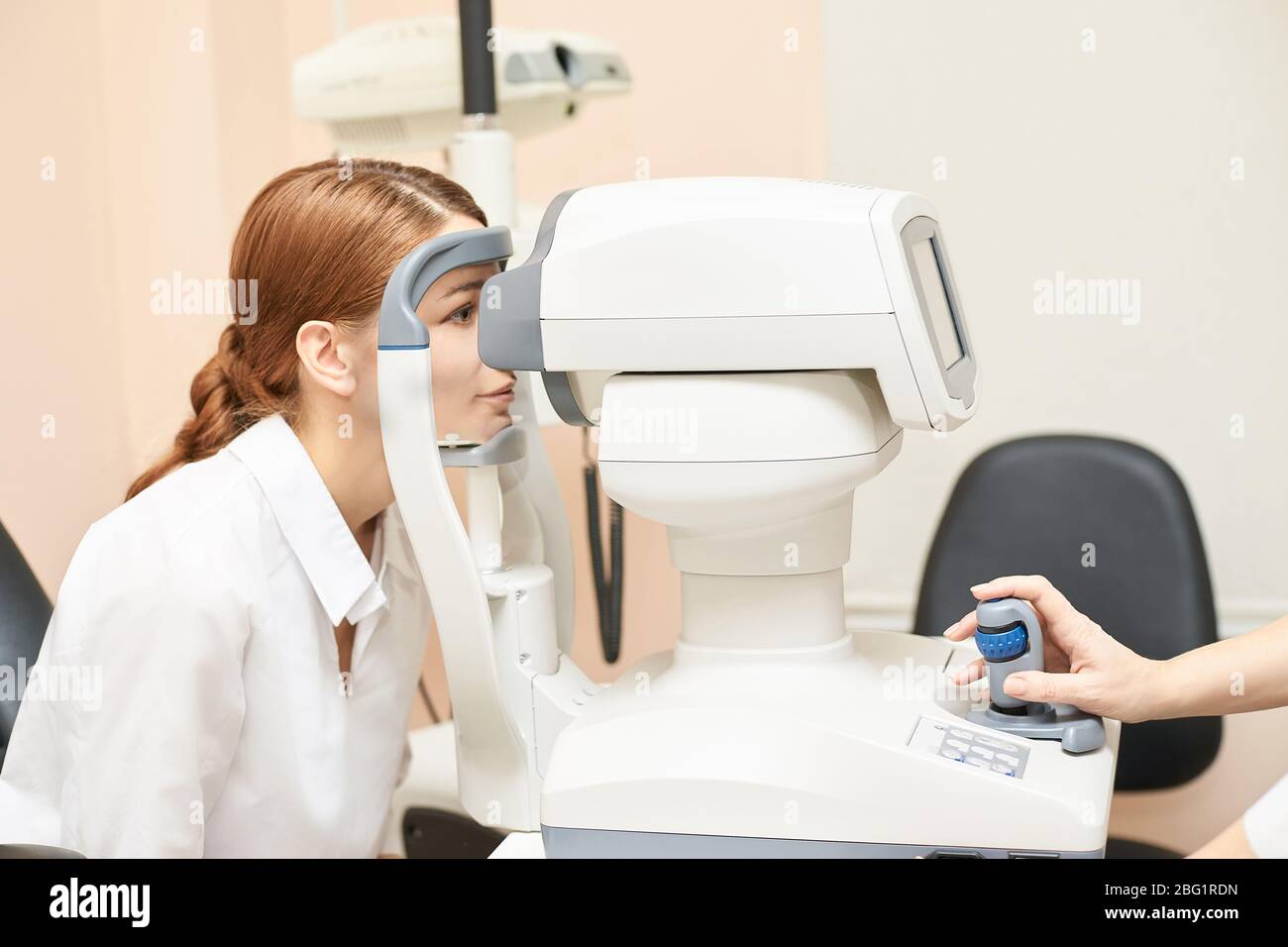 Eye ophthalmologist exam. Eyesight recovery. Astigmatism check concept ...