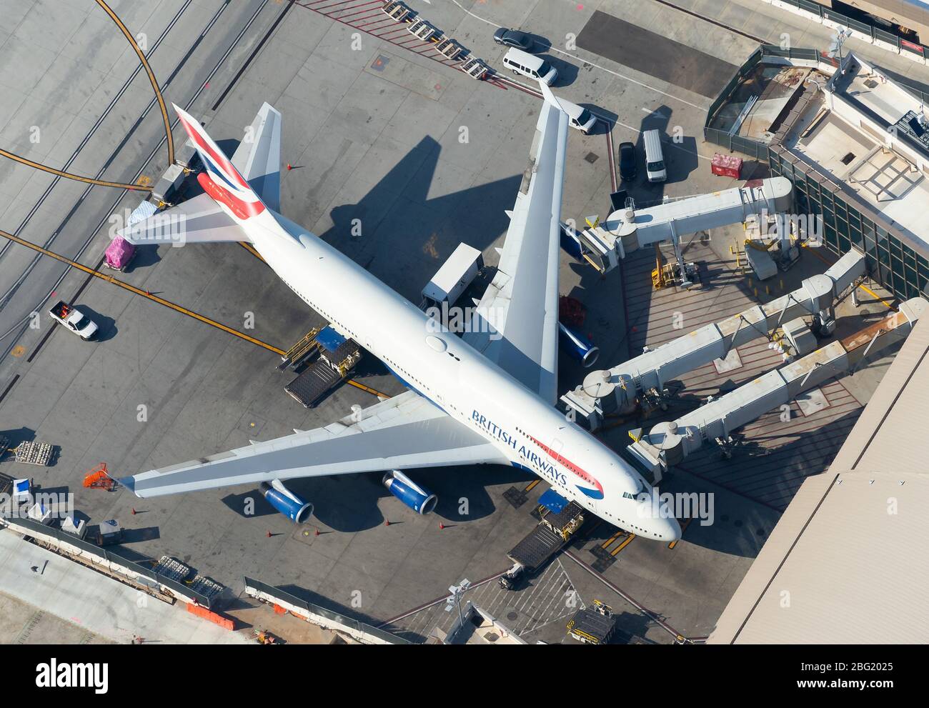 British Airways Boeing 747 parked at Los Angeles International Airport