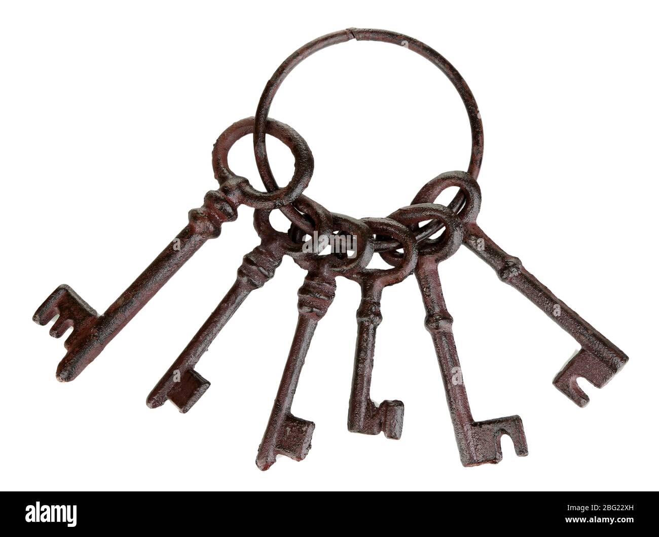 Bunch of old keys isolated on white Stock Photo Alamy