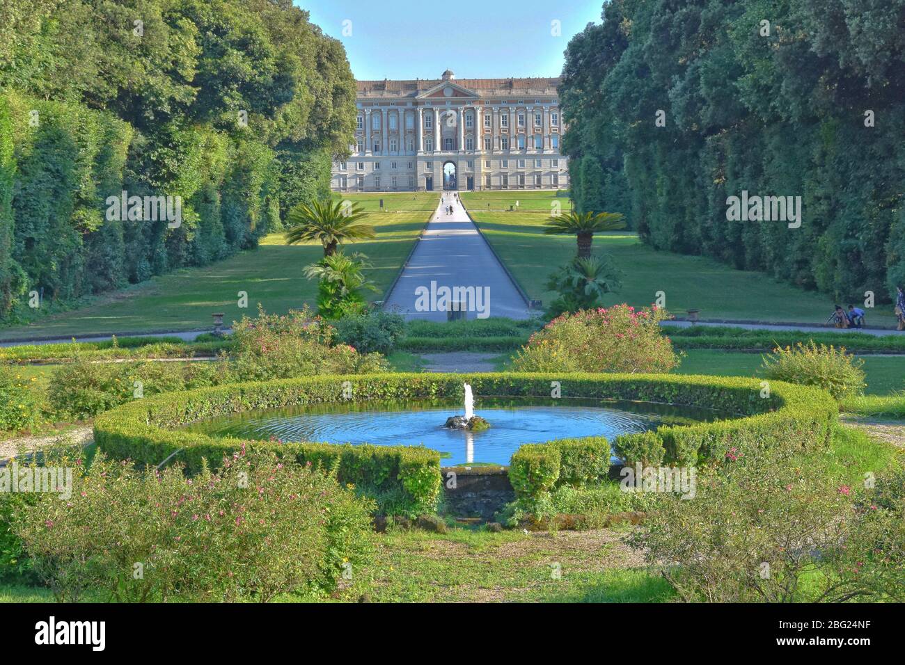 The gardens of the Royal Palace of Caserta, Italy Stock Photo