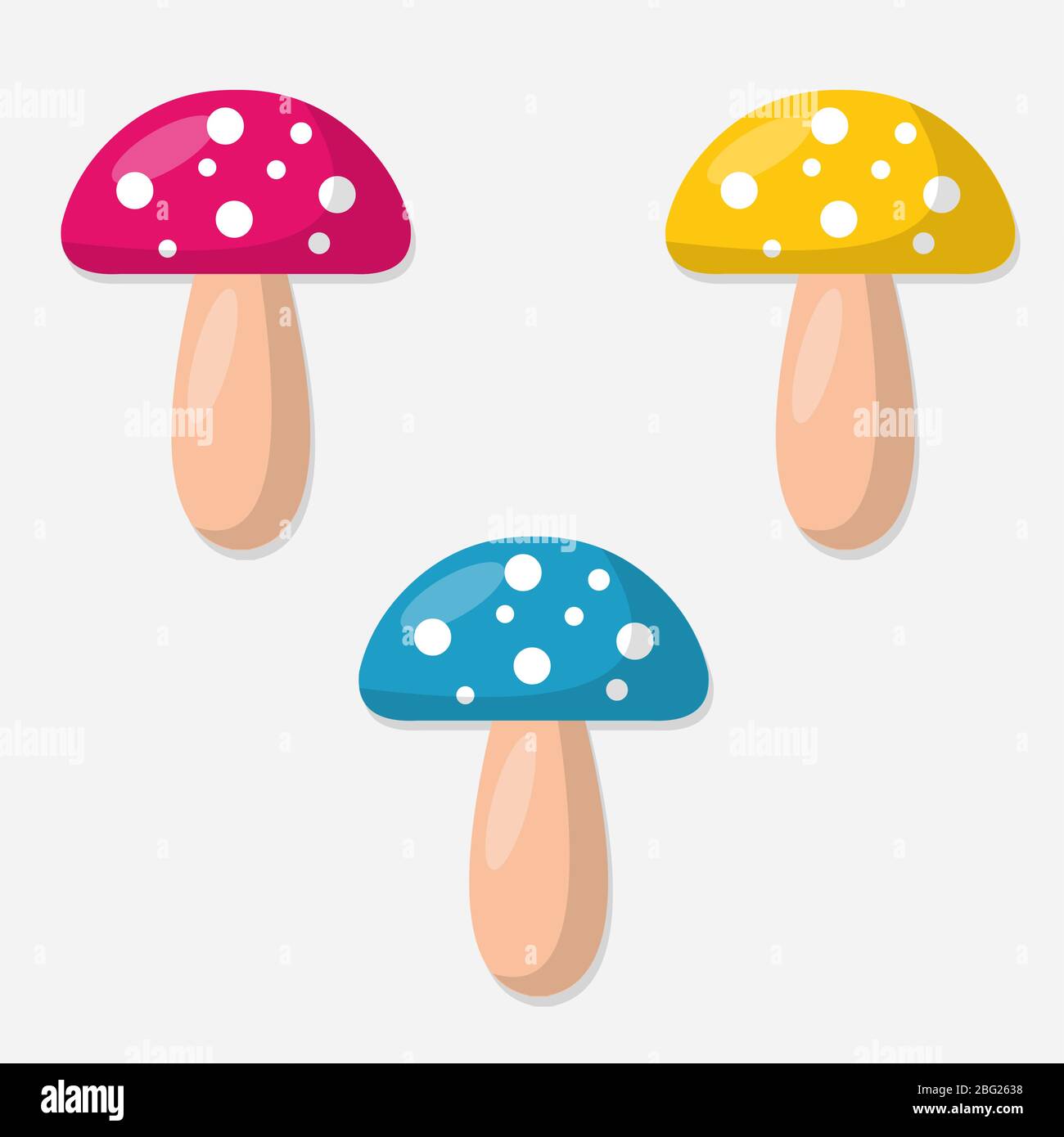multi colored mushroom plant isolated vector illustration Stock Vector