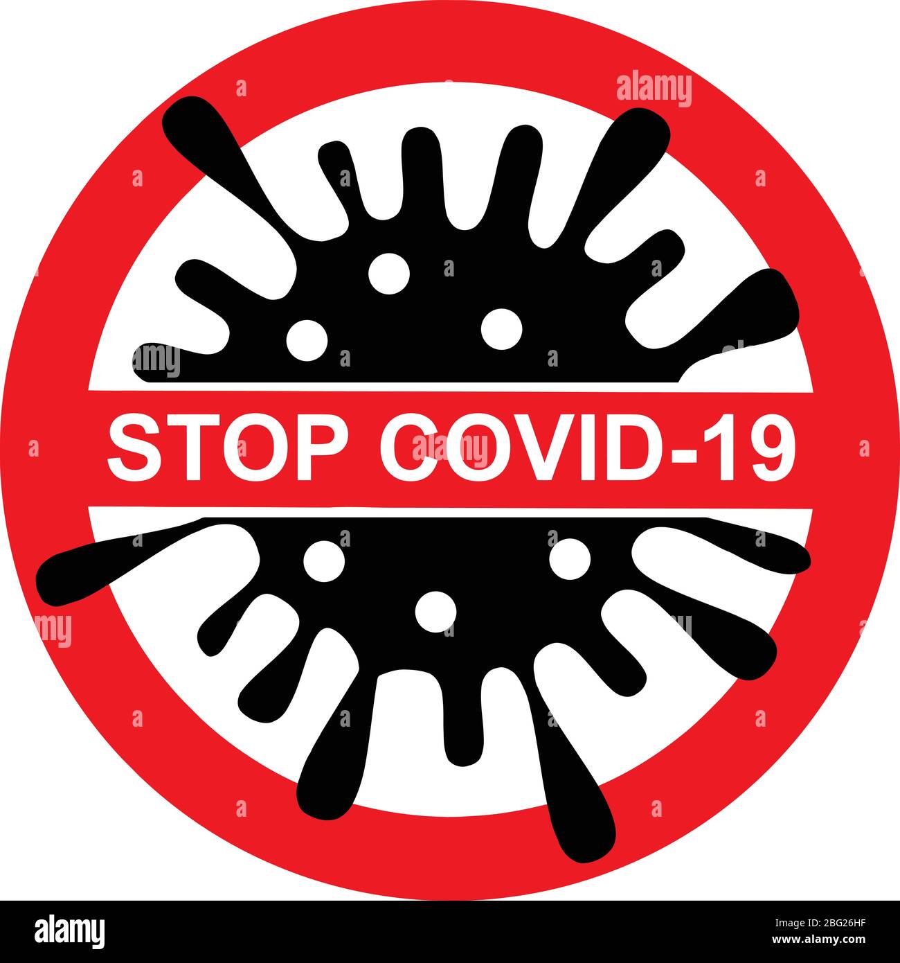 Stop the coronavirus Covid-19. Warning against the spread of the pandemic. Isolated sign on a transparent background, vector Stock Vector