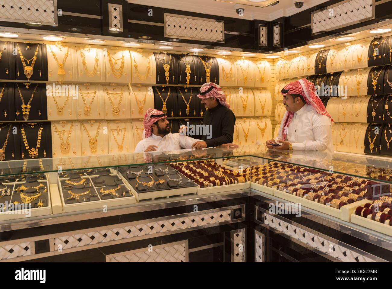 Jewelry store in Taif, Saudi Arabia. Stock Photo