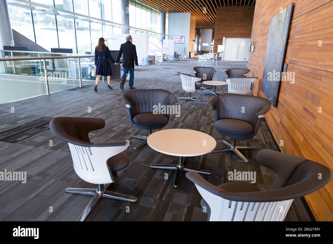 VANCOUVER, BC, CANADA - FEB 28, 2020: The interior of the Vancouver Convention Center. Stock Photo