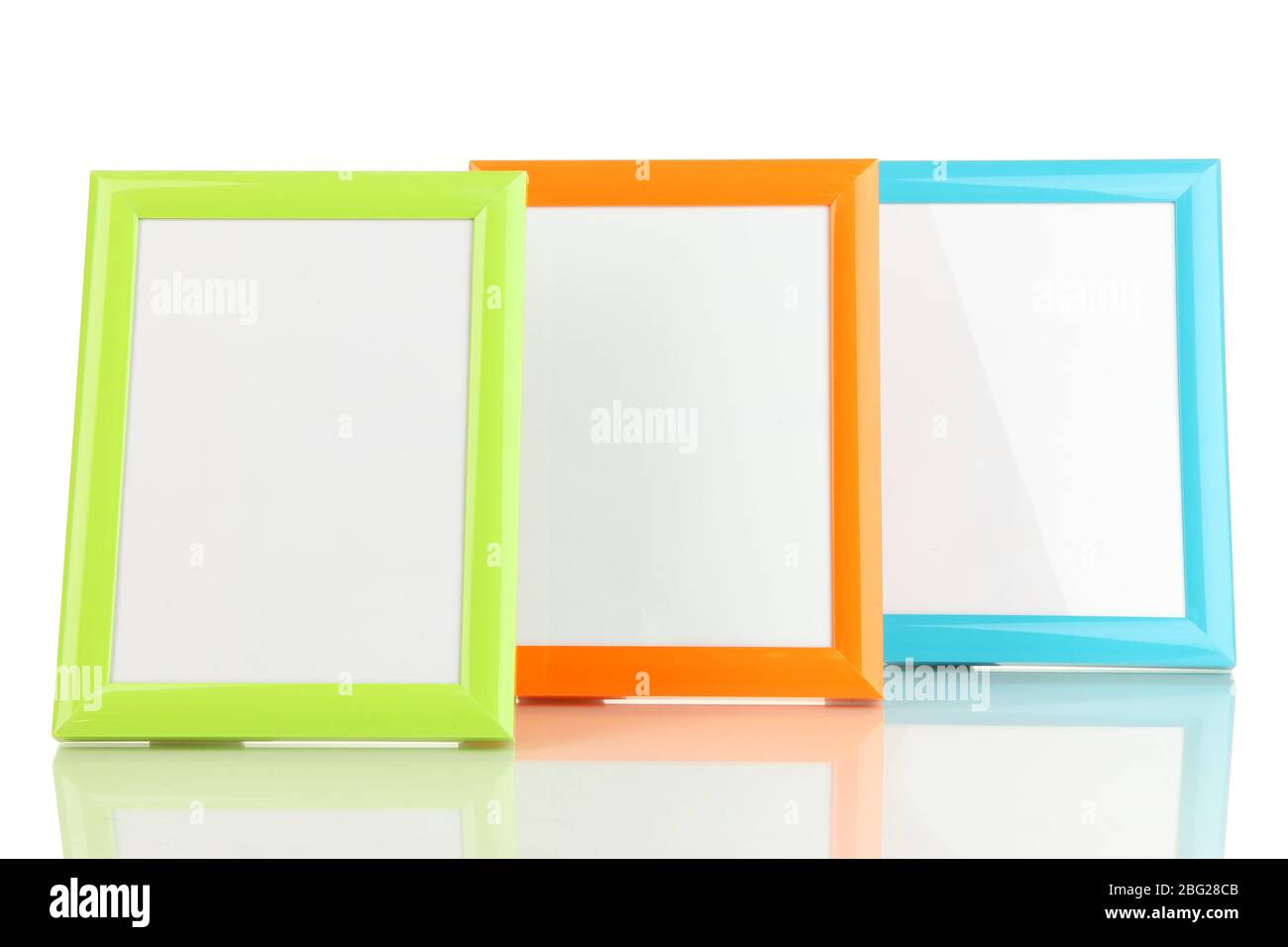 Colorful photo frames isolated on white Stock Photo