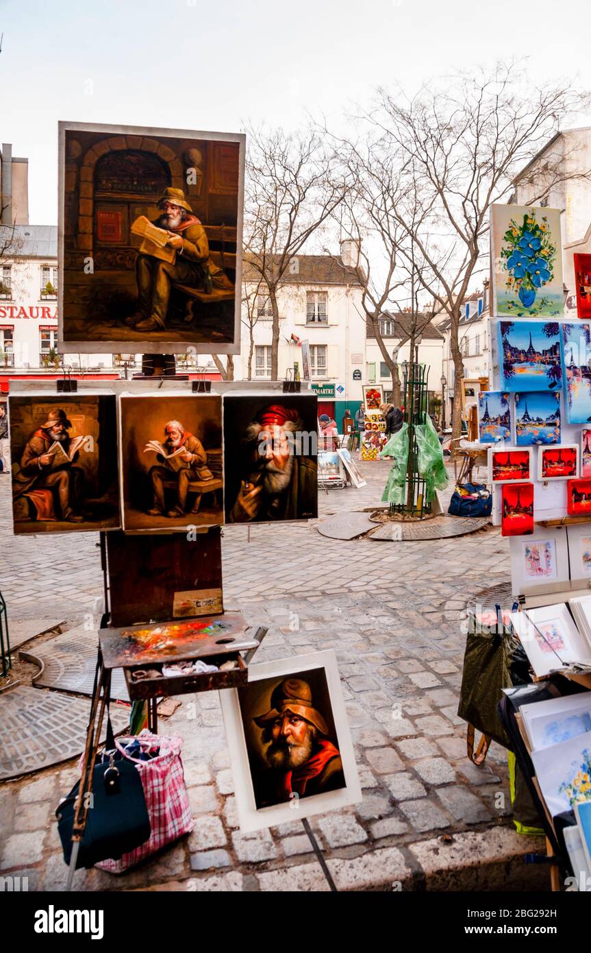 The Artist's Square, Place du Tertre is an authentic cobblestone