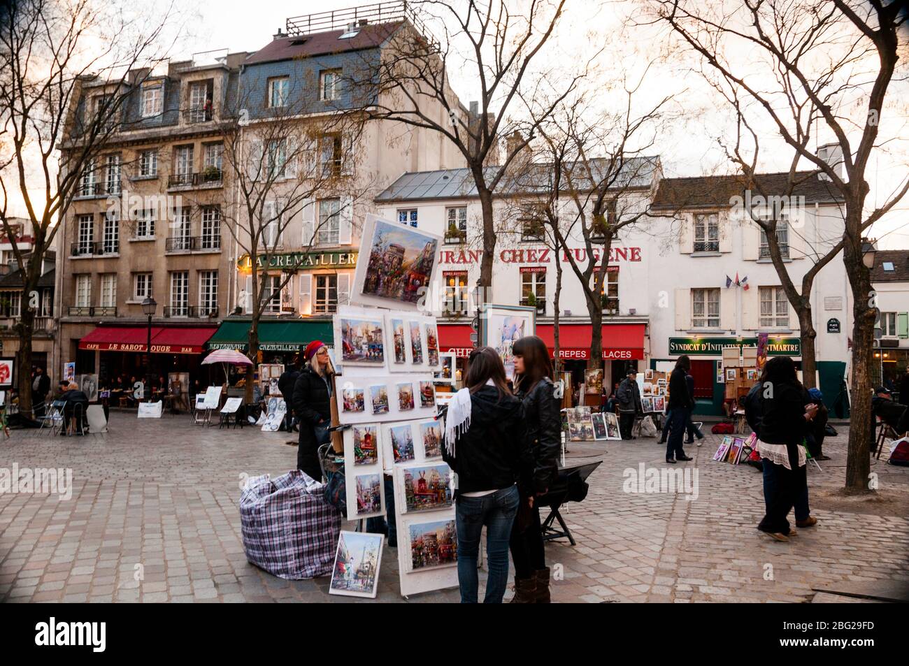 Place du Tertre, Montmartre, Paris, France. Stock Photo