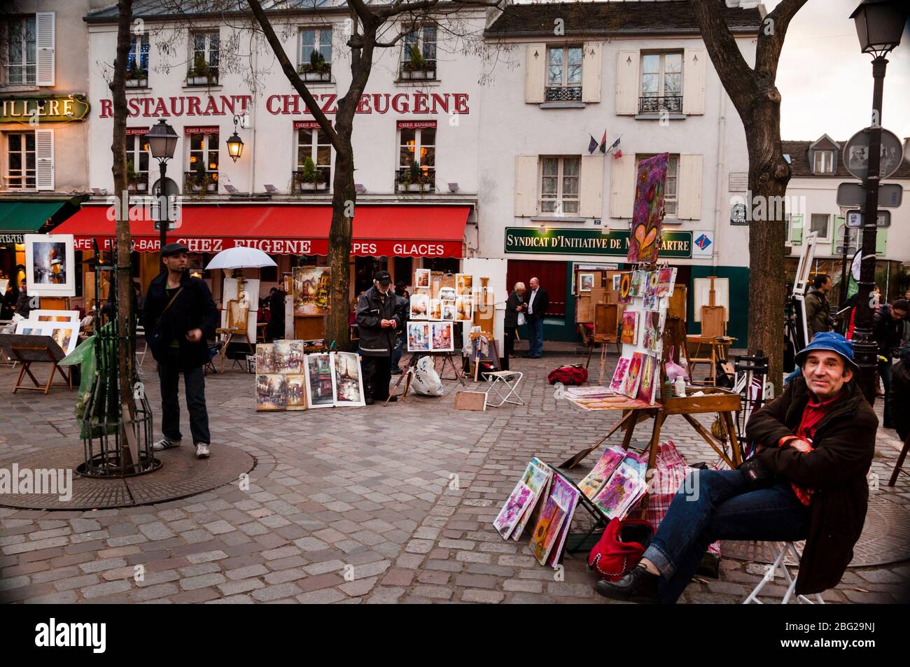 Place du Tertre, Montmartre, Paris, France. Stock Photo