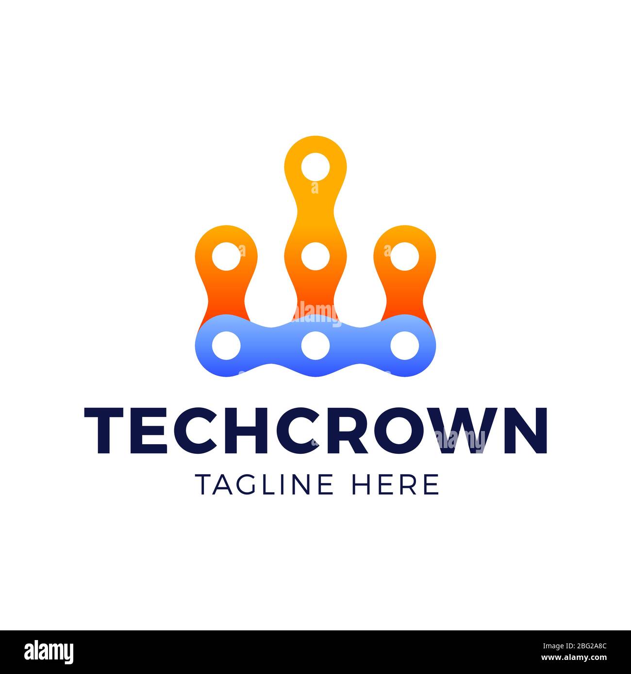 Crown technology logo. Crown vector in line art style for technology