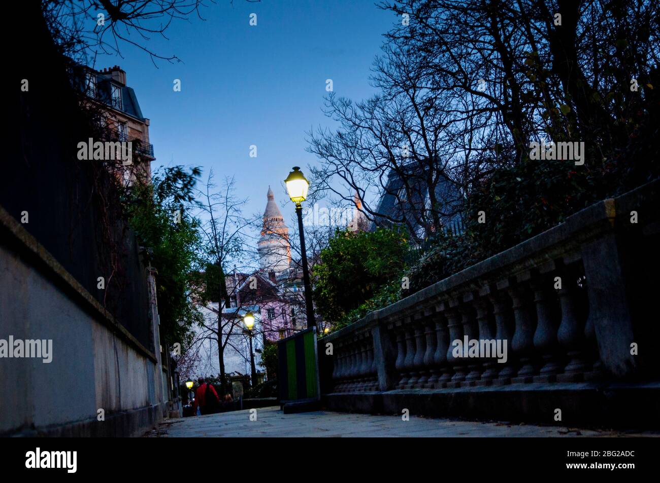 Dome and belfry of Sacré-Coeur Basilica, Montmartre, Paris, France. Stock Photo