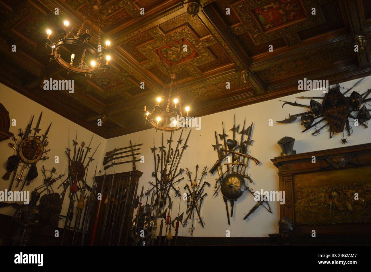 Interior of Peles Castle, Sinaia Stock Photo